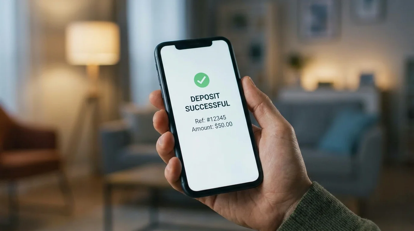 Mobile Apple-Pay-Bestätigung am iPhone als Casino-Einzahlungs-Bildschirm