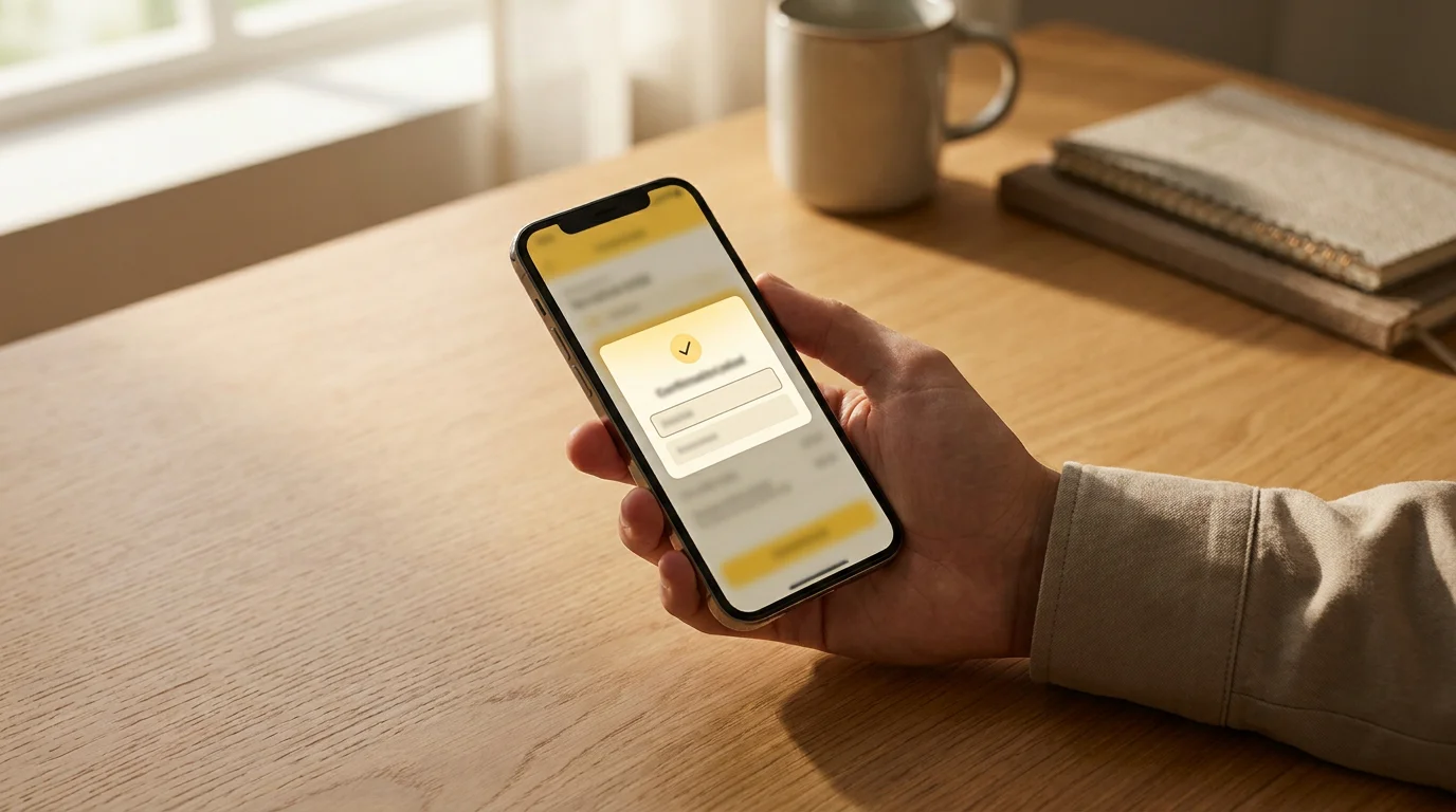 Smartphone-Display mit Klarna Sofort Bestätigungsmaske und deutscher Banken-Login