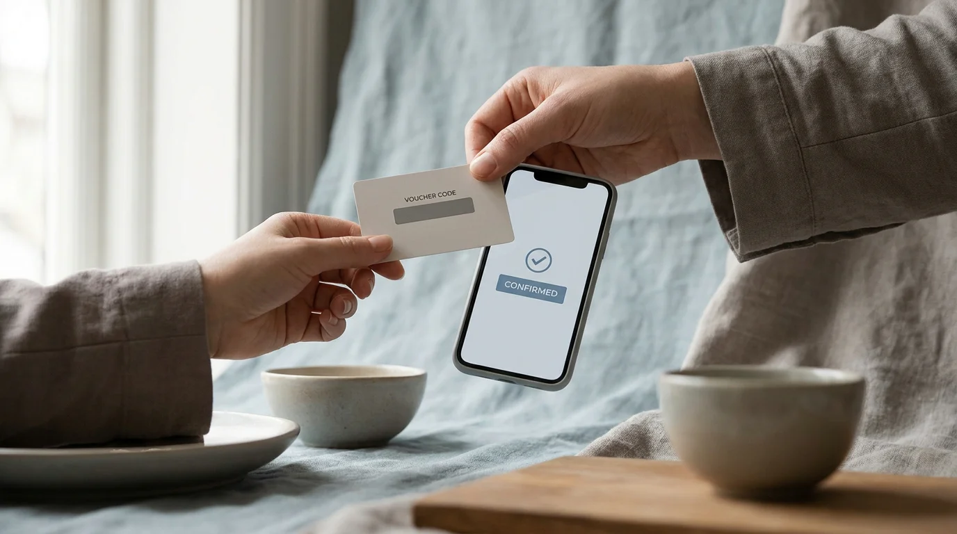 Nahaufnahme einer Prepaid-Karte und eines Smartphones mit Zahlungs-Bestätigung