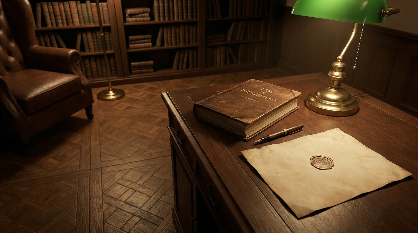 Aktenstudium mit Richterbuch und Tischlampe als Sinnbild für die EuGH-Rechtsprechung