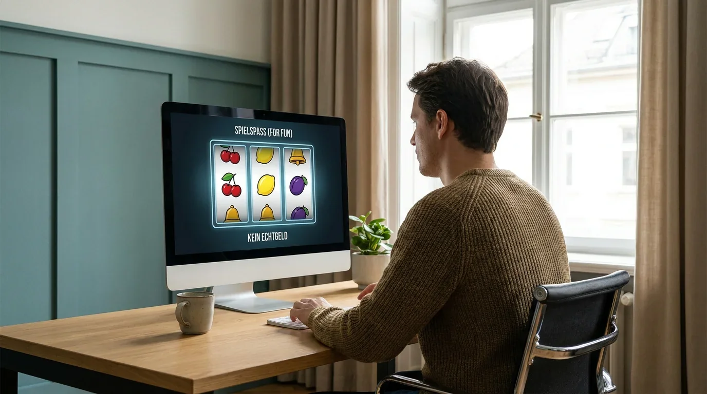 Klassische Spielautomat-Ansicht auf einem Monitor