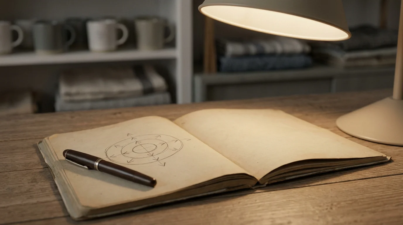 Notizbuch mit handschriftlicher Rechnung zu 30 Euro Bonus und Umsatzfaktor